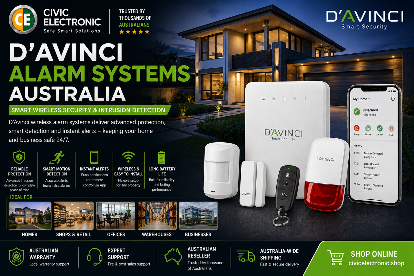 D'Avinci Alarm Systems Australia | Wireless Alarm & Smart Security