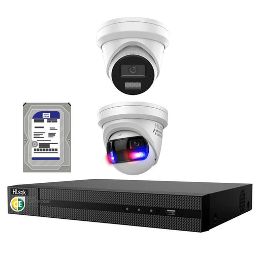 Hikvision HiLook 4K with Pro 4CH CCTV Kit: 2 x 4K Turret Cameras + 4CH NVR + 2TB HDD - Civic Electronic