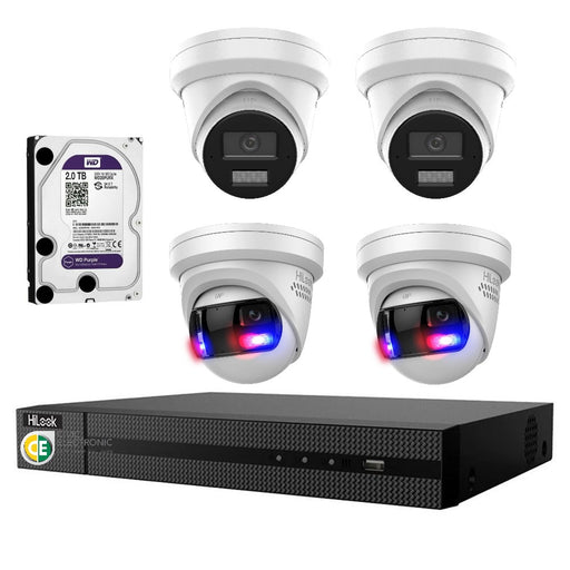 Hikvision HiLook 4K with Pro 4CH CCTV Kit: 4 x 4K Turret Cameras + 4CH NVR + 2TB - Civic Electronic
