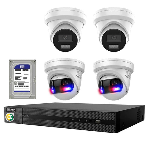 Hikvision HiLook 4K with Pro 4CH CCTV Kit: 4 x 4K Turret Cameras + 4CH NVR + 2TB - Civic Electronic