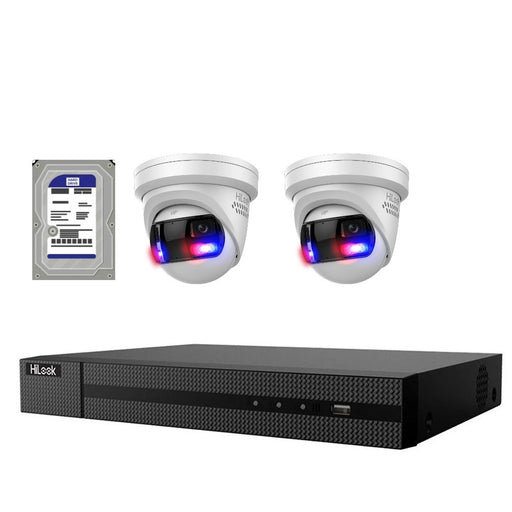 Hikvision HiLook Pro Panoramic 4CH CCTV Kit: 2 x Pro IPC-T289PH-MU/SL + 4CH NVR + 2TB - Civic Electronic