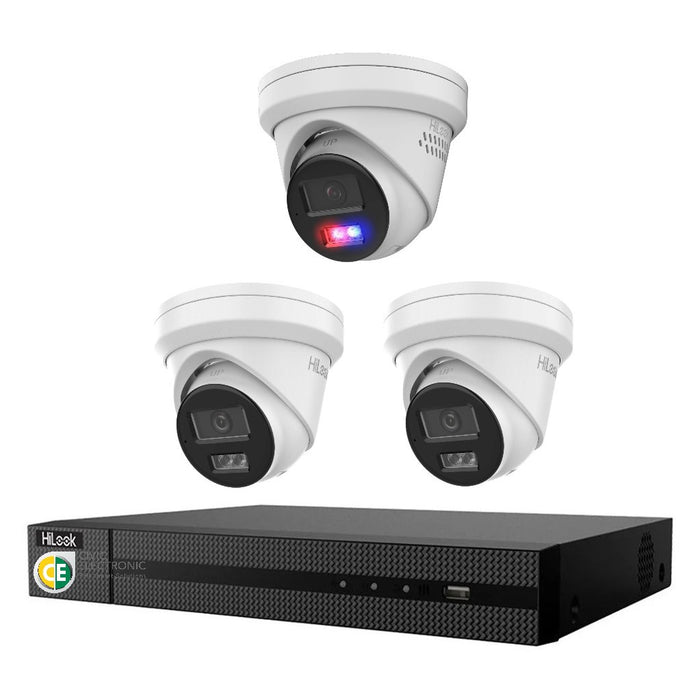 Hikvision Hilook 6MP 1 x T269, 2 x T361 3 Camera Kit - All in one Camera Active Colour Deterrence - Civic Electronic