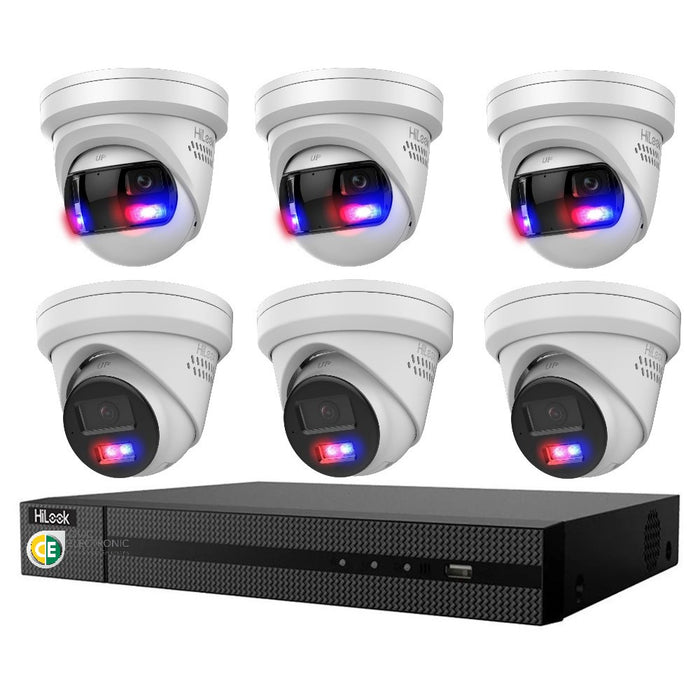 Hikvision HiLook Pro Panoramic 8CH CCTV Kit: 3+3 Pro IP Turret Cameras + 8CH NVR - Civic Electronic