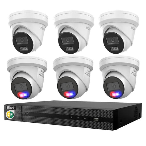 Hikvision Hilook 6MP 3 x T269, 3 x T361 6 Camera Kit - All in one Camera Active Colour Deterrence - Civic Electronic