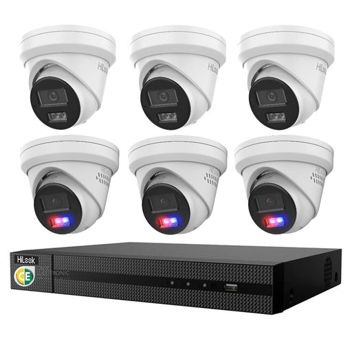 Hikvision Hilook 6MP 3 x T269, 3 x T361 6 Camera Kit - All in one Camera Active Colour Deterrence - Civic Electronic