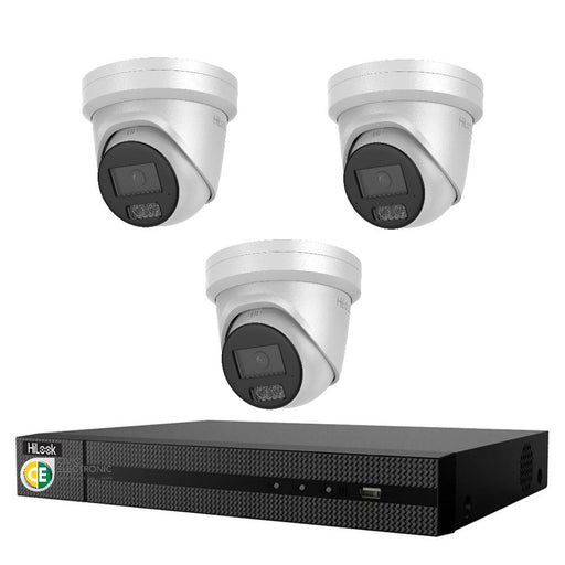 HiLook Hi Color Pro 6MP 4CH CCTV Kit: 3 x IP Hi Color Camera+ 4CH NVR - Civic Electronic