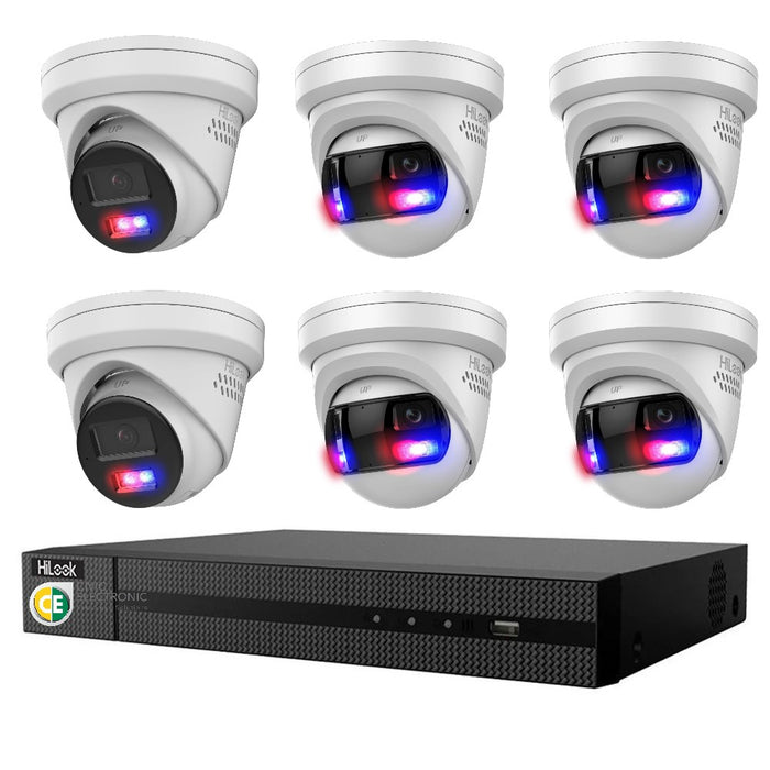 Hikvision HiLook Pro Panoramic 8CH CCTV Kit: 4+2 Pro IP Turret Cameras + 8CH NVR - Civic Electronic