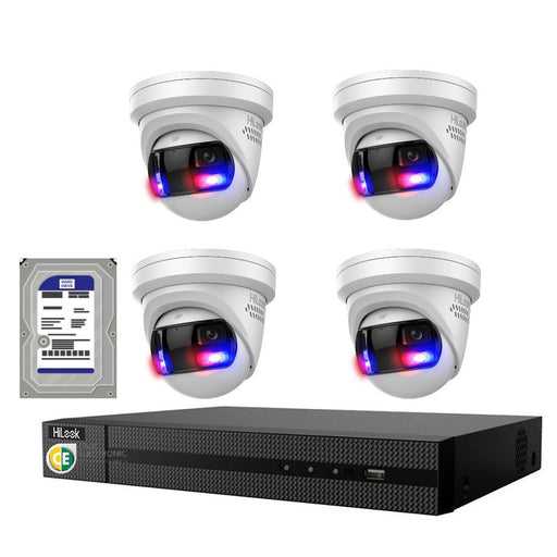 Hikvision HiLook Pro Panoramic 4CH CCTV Kit: 4 x Pro IPC-T289PH-MU/SL + 4CH NVR + 2TB - Civic Electronic