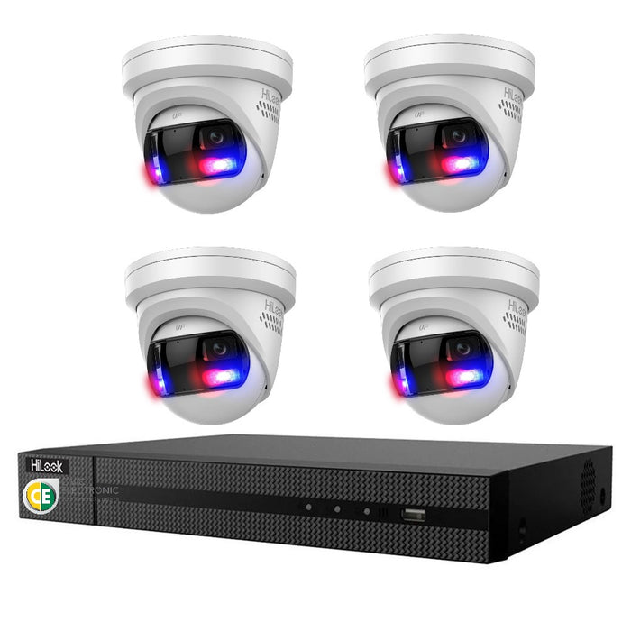 Hikvision HiLook Pro Panoramic 8CH CCTV Kit: 4 x Pro IPC-T289PH-MU/SL + 8CH NVR - Civic Electronic