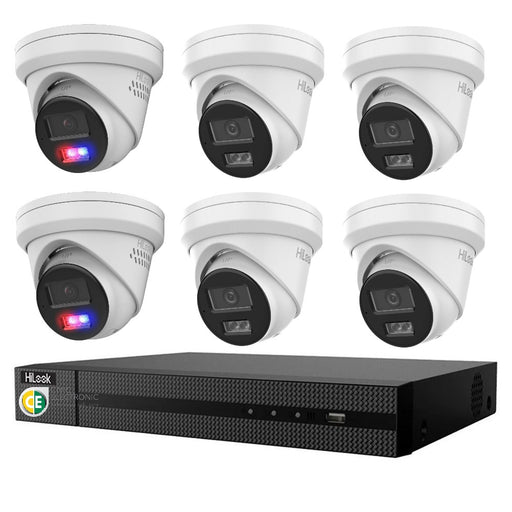 Hikvision Hilook 6MP 2 x T269, 4 x T361 6 Camera Kit - All in one Camera Active Colour Deterrence - Civic Electronic