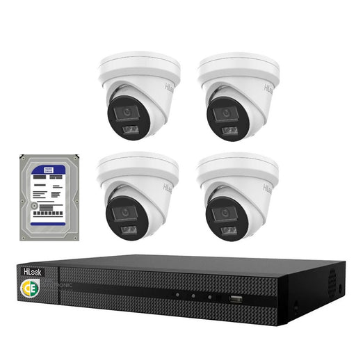 Hikvision HiLook 6MP  IntelliSense 8CH CCTV Kit: 4 x IP Turret Cameras + 8CH NVR - Civic Electronic