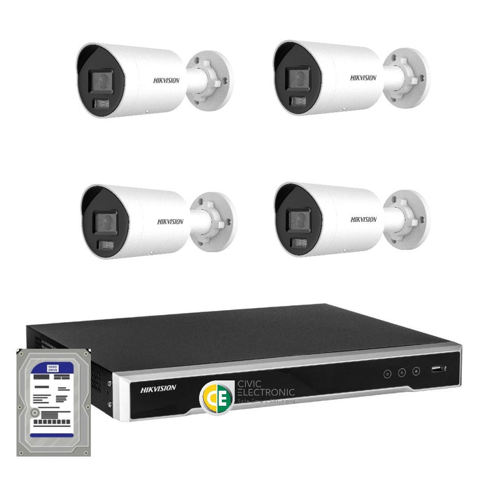 Hikvision 6MP Acusense 8CH CCTV kit 4 Mini Bullet Camera+8CH NVR