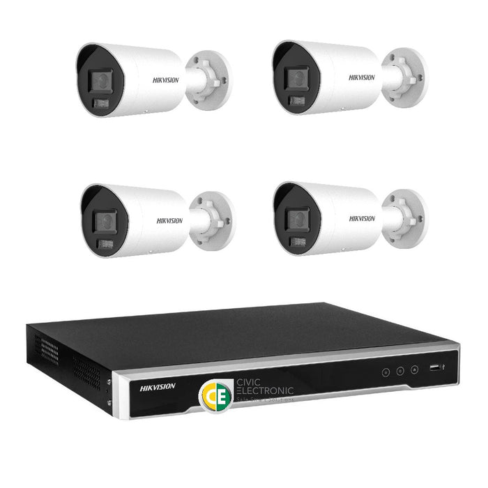 Hikvision 6MP Acusense 4CH CCTV kit 4 Mini Bullet Camera+4CH NVR