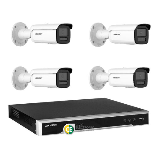 Hikvision 6MP AcuSense 8CH CCTV kit 4 Network Bullet Camera+8CH NVR - Civic Electronic