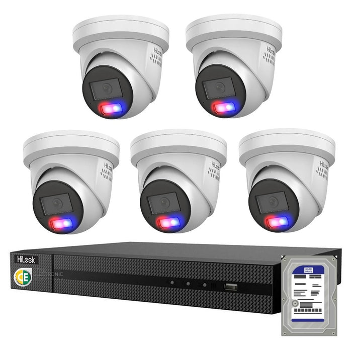 HiLook All-in-One Active Colour 8CH CCTV Kit: 5 x IP Camera+8CH NVR