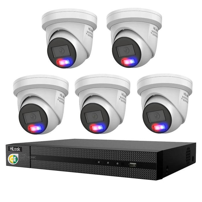 HiLook All-in-One Active Colour 8CH CCTV Kit: 5 x IP Camera+8CH NVR