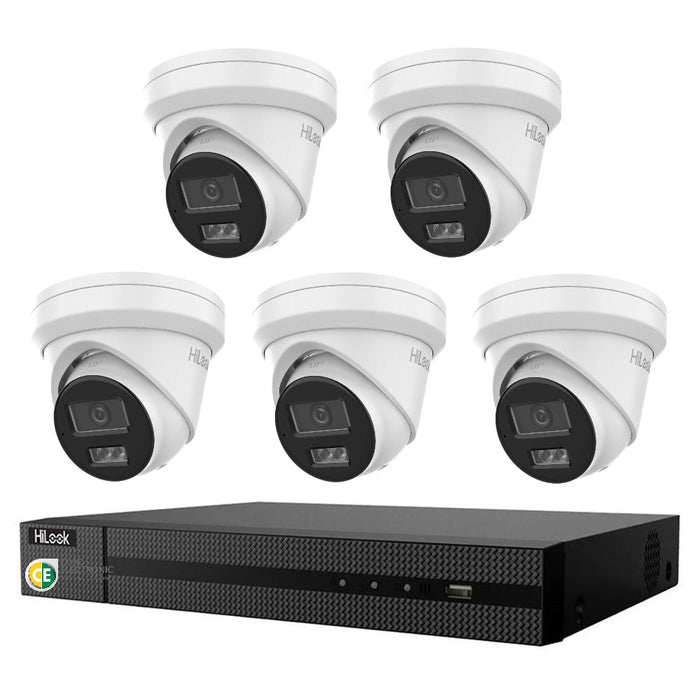 HiLook IPC-T361H-MU 6MP Intelligent Dual IR 8CH CCTV Kit: 5 Cameras + 8CH PoE NVR