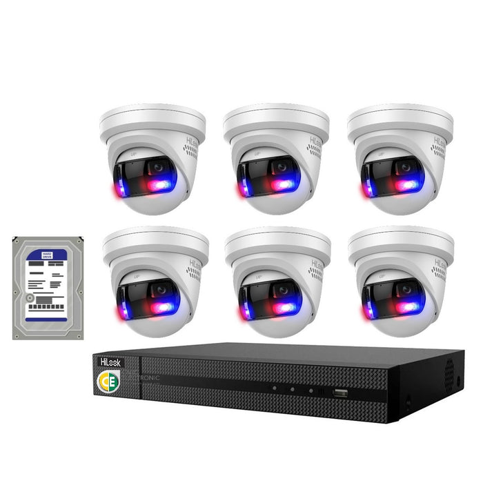 Hikvision HiLook Pro Panoramic 8CH CCTV Kit: 6 X Panoramic IPC-T289PH-MU/SL+8CH NVR - Civic Electronic