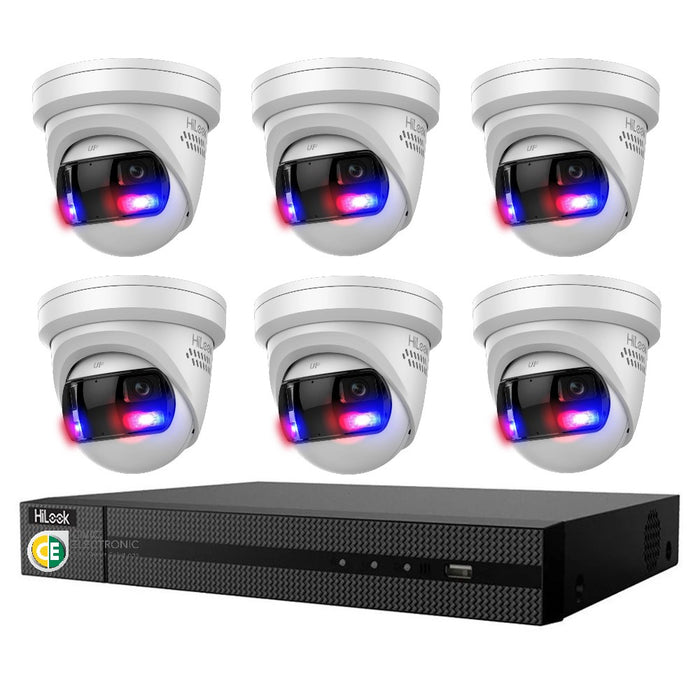 Hikvision HiLook Pro Panoramic 8CH CCTV Kit: 6 X Panoramic IPC-T289PH-MU/SL+8CH NVR - Civic Electronic
