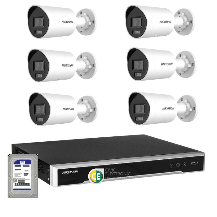 Hikvision 6MP Acusense 8CH CCTV kit 6 Mini Bullet Camera+8CH NVR