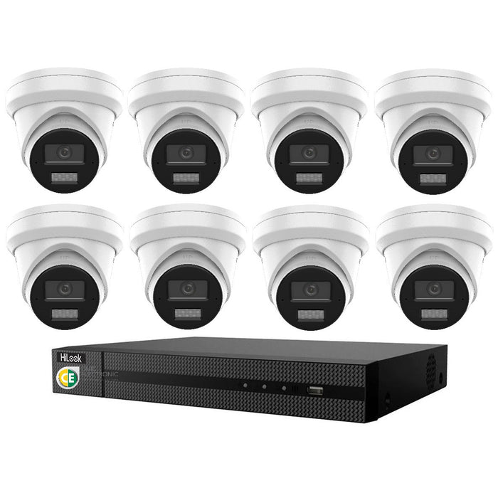 Hikvision HiLook 8MP 4K IntelliSense 8CH CCTV Kit: 8 x IP Turret Cameras + 8CH NVR - Civic Electronic