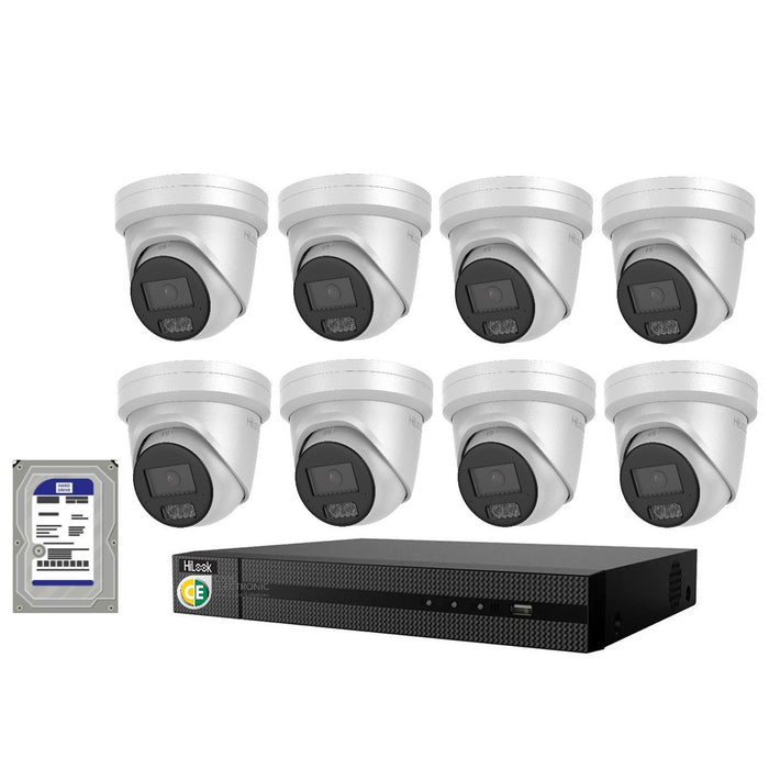 HiLook Hi Color Pro 6MP 8CH CCTV Kit: 8 x IP Hi Color Camera + 8CH NVR - Civic Electronic