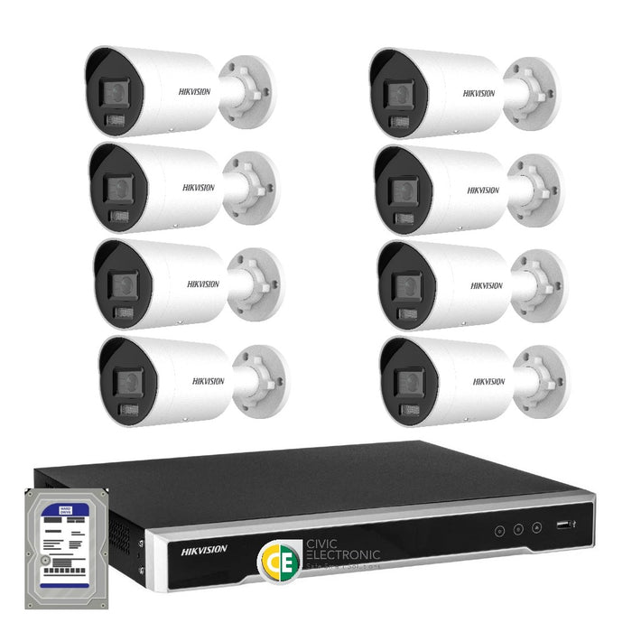 Hikvision 6MP Acusense 16CH CCTV kit 8 Mini Bullet Camera+16CH NVR