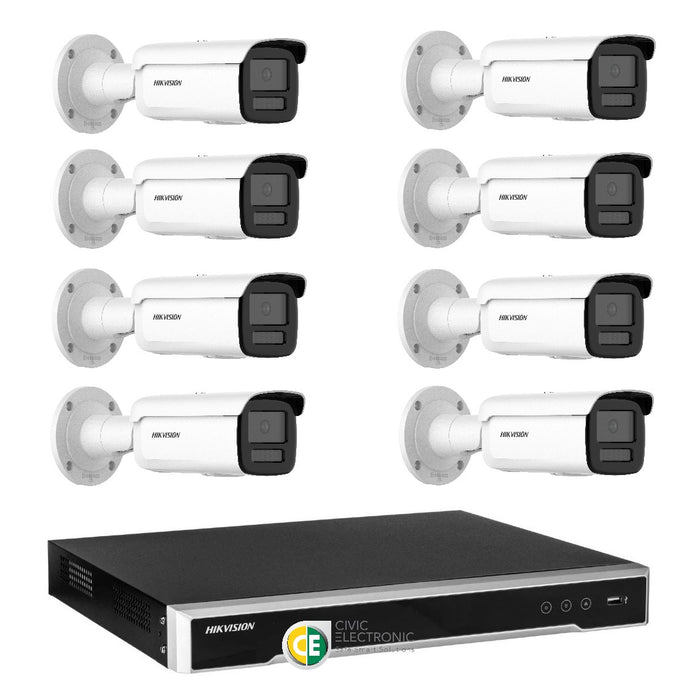 Hikvision 6MP AcuSense 16CH CCTV kit 8 Network Bullet Camera+16CH NVR - Civic Electronic