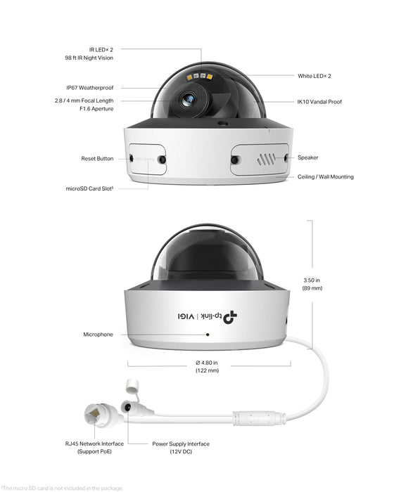 TP-Link VIGI InSight S285 8MP Outdoor Full-Color Bullet Network Camera - Civic Electronic
