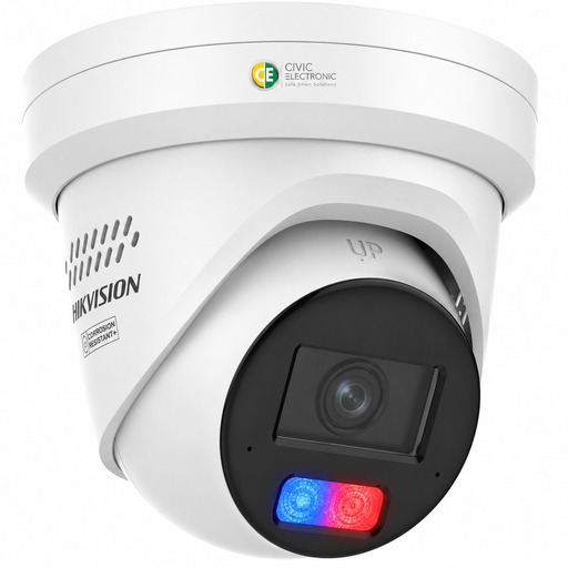 Hikvision DS-2CD2387G3-LIS2UY/SRB 4K 8MP Smart Hybrid Light with ColorVu AI Red Blue Strobe - Civic Electronic