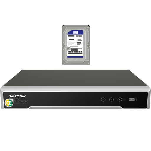 Hikvision DS-7604NI-M1/4P 4-Channel 1U 4K NVR+4TB HDD - Civic Electronic