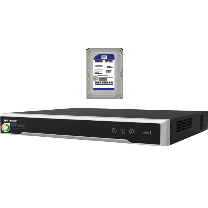 Hikvision DS-7608NI-M2/8P 8-ch 1U 8 PoE 8K NVR+4TB HDD - Civic Electronic