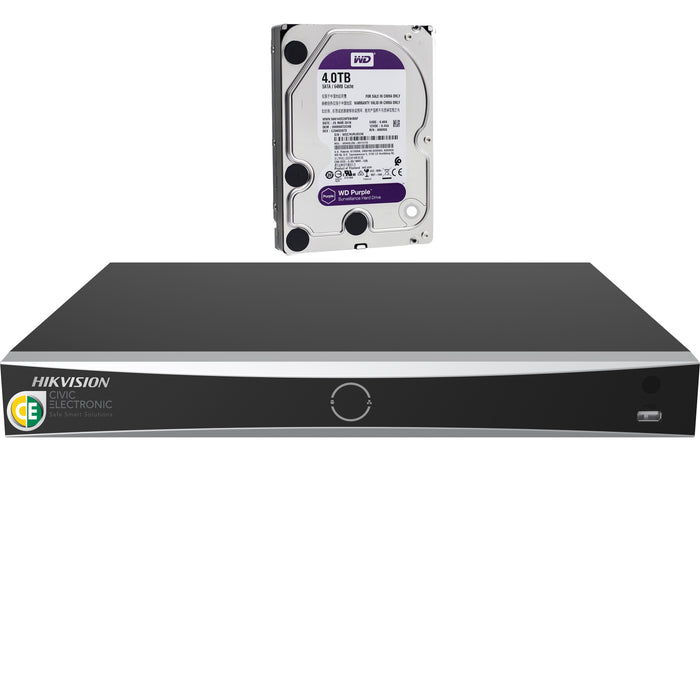 Hikvision DS-7616NXI-I2/16P/VPro 16-Channel I/VPro Series NVR with AcuSeek+4TB HDD - Civic Electronic