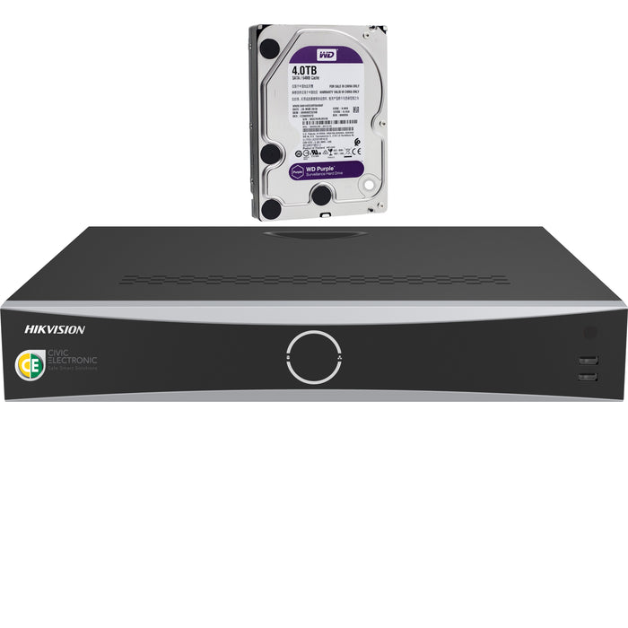 Hikvision DS-7732NXI-I4/16P/VPro 32-Channel I/VPro Series NVR with AcuSeek+4TB HDD - Civic Electronic