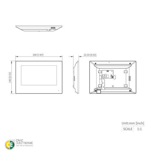 Hikvision DS-KH6320-WTE1 Gen2 Video Intercom 7-Inch Touch Screen Indoor Room Station white (with wifi) White - Civic Electronic