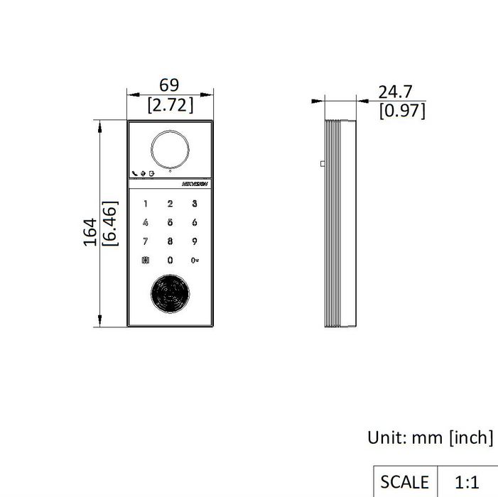 Hikvision DS-KV6124-WBE1 4MP Villa Door Station - Civic Electronic