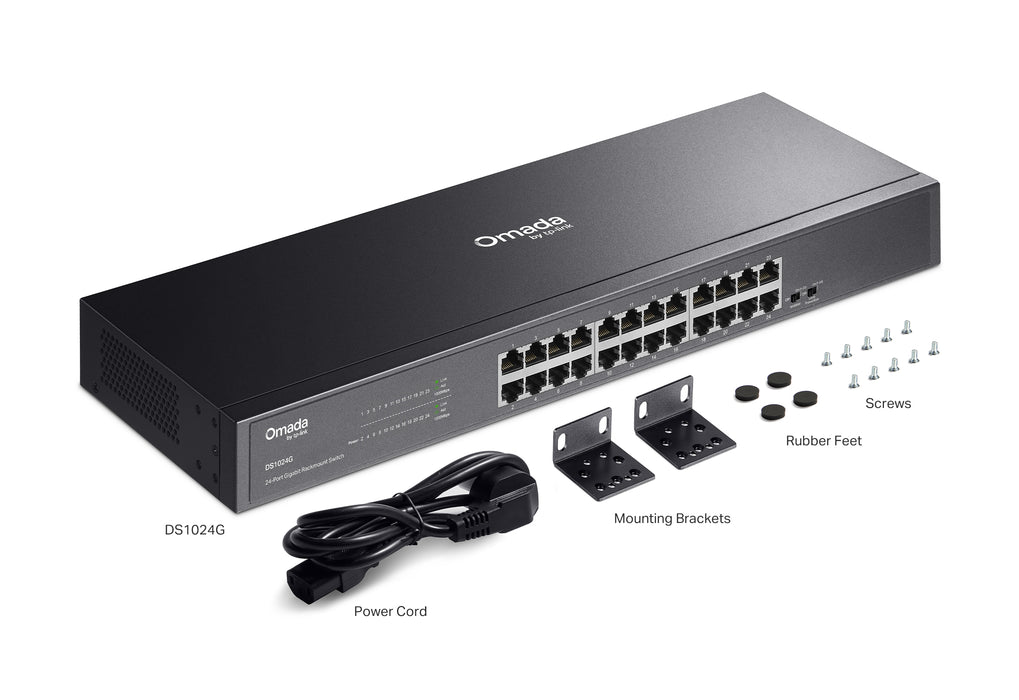 TP-Link Omada DS1024G 24-Port Gigabit Unmanaged Rackmount Switch - Civic Electronic