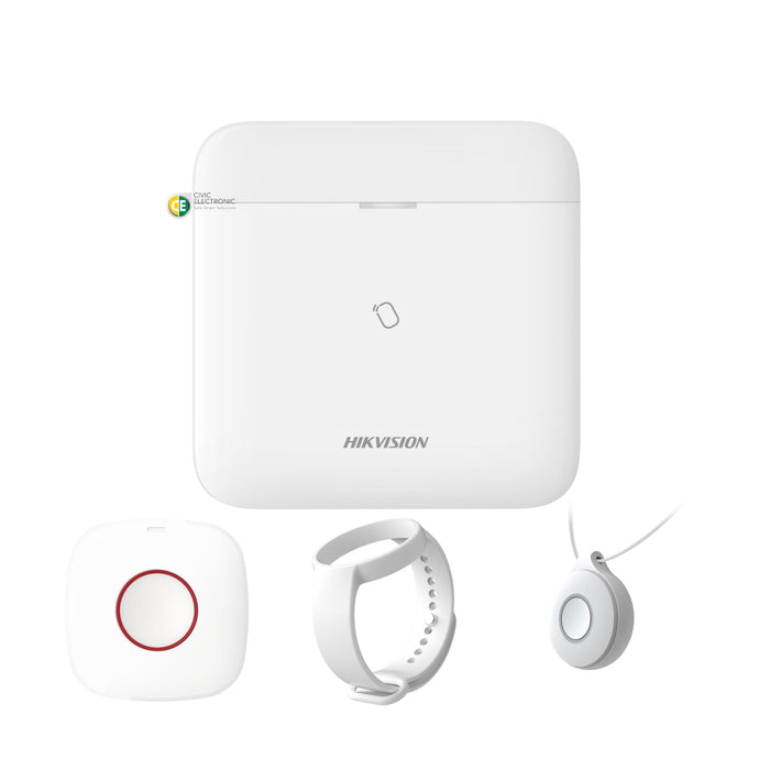 Hikvision AX PRO Duress Alarm Security Kit: Control Panel, Panic Buttons & Internal Sirens