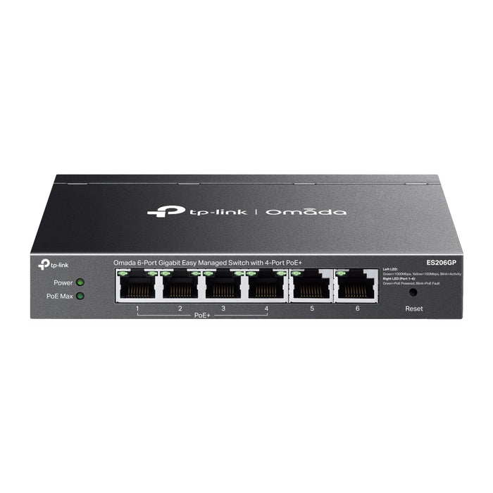 TP-Link Omada ES206GP 6-Port Gigabit Easy Managed Switch with 4-Port PoE+ - Civic Electronic