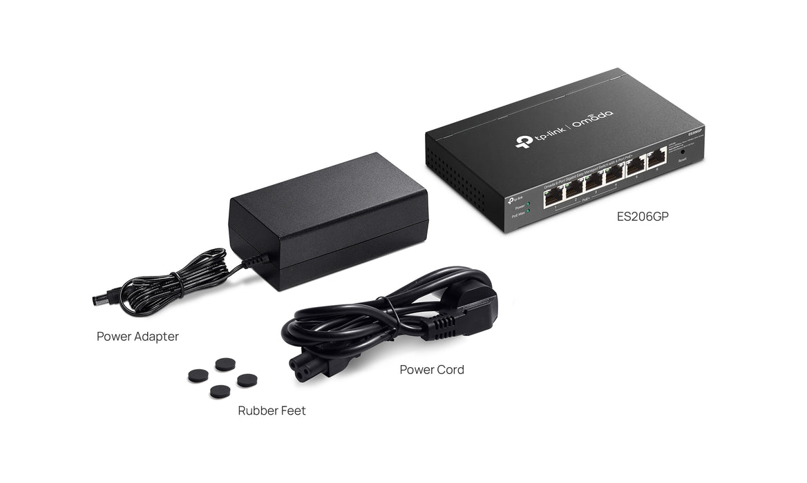 TP-Link Omada ES206GP 6-Port Gigabit Easy Managed Switch with 4-Port PoE+ - Civic Electronic