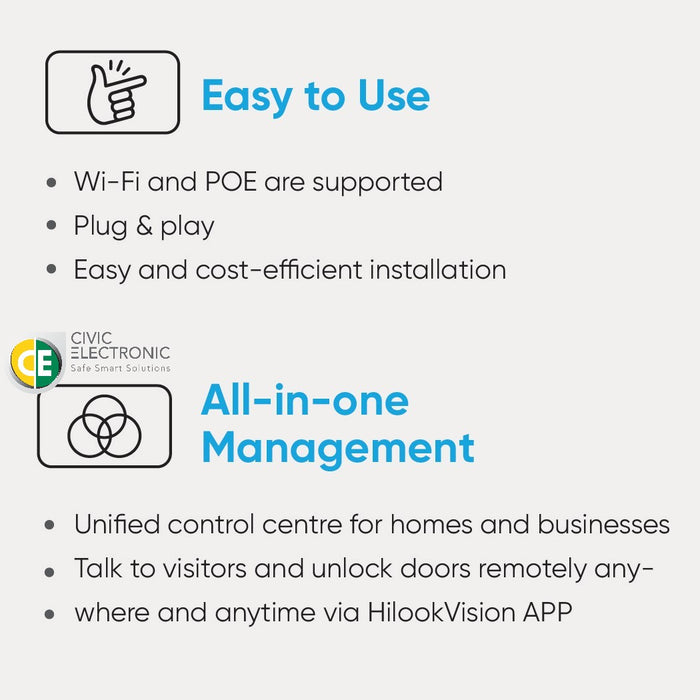 Hikvision Hilook IP HA-KIT-IP1 wifi Video Intercom Kit - Civic Electronic