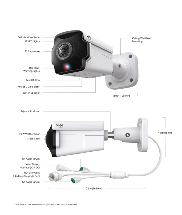 TP-Link VIGI InSight S385PI 8MP Outdoor IR Panoramic Bullet Network Camera - Civic Electronic