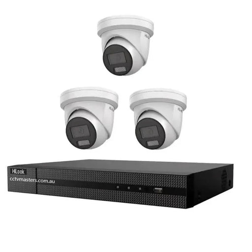 Hikvision HiLook 6MP  IntelliSense 4CH CCTV Kit: 3 x IP Turret Cameras + 4CH NVR)+2TB HDD - Civic Electronic