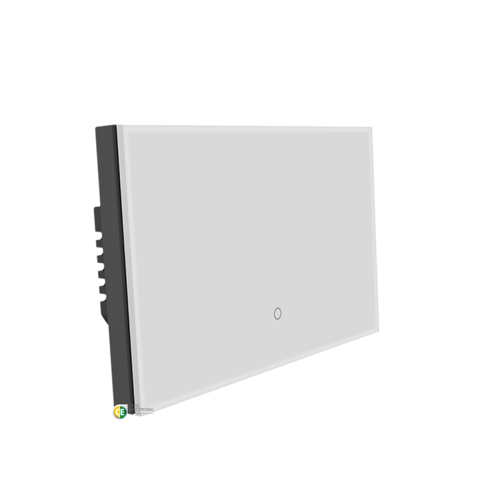 Konec Smart Switch K118 Floating Button 1G Glass White - No Neutral
