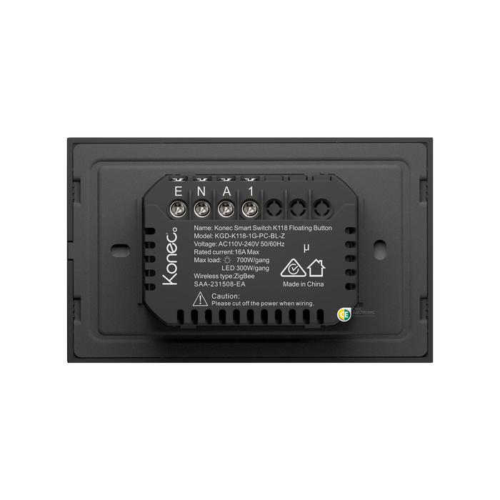 Konec Smart Switch K118 Floating Button 1G Plastic Black