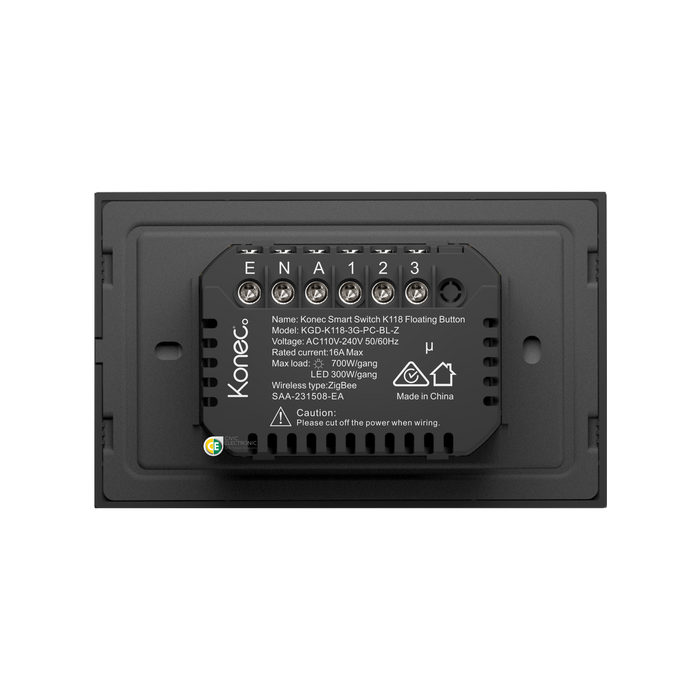 Konec Smart Switch K118 Floating Button 3G Plastic Black