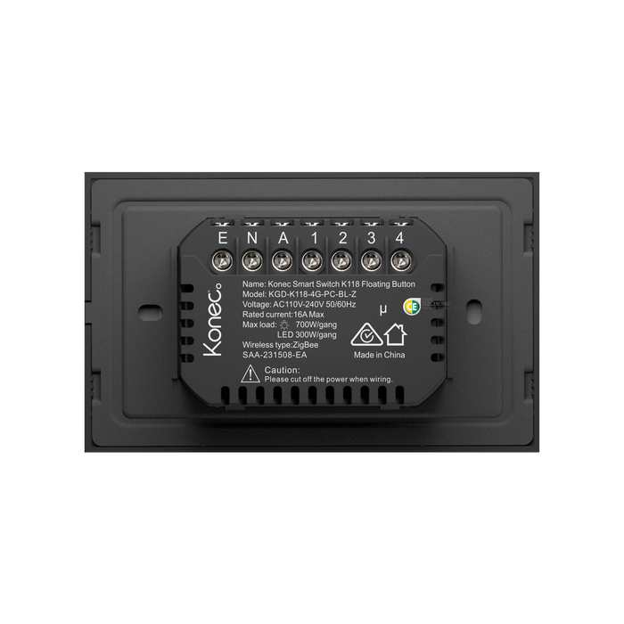 Konec Smart Switch K118 Floating Button 4G Plastic Black