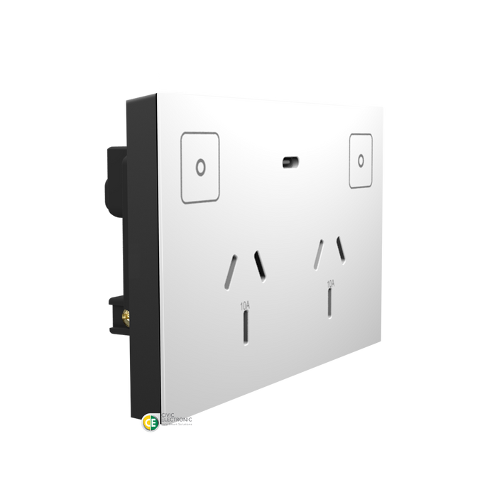 Konec Smart Double Power point K118 Glass White