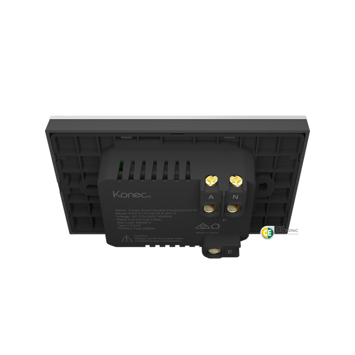 Konec Smart Double Power point K118 Glass White
