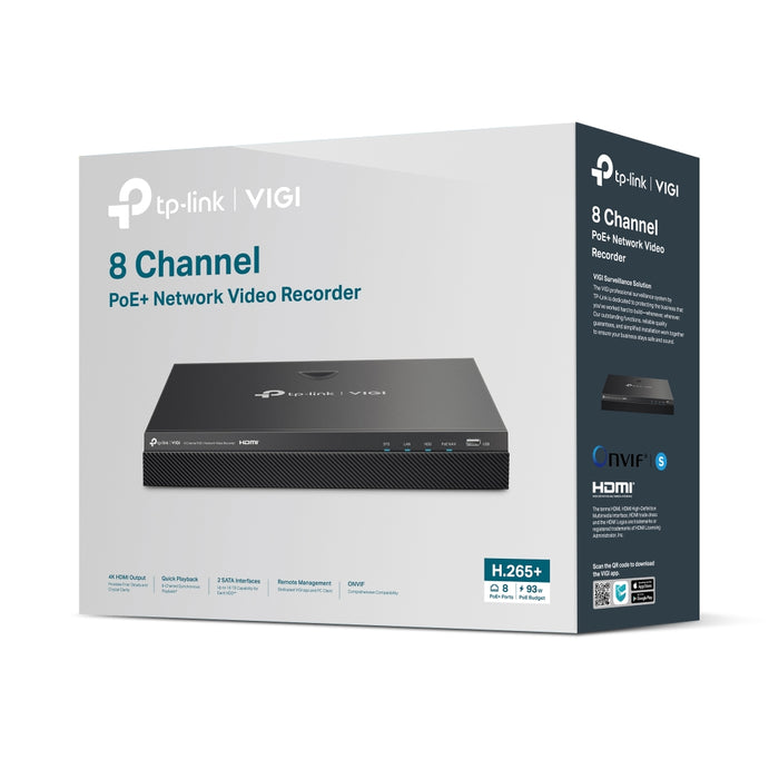 TP-Link VIGI NVR2008H-8MP 8 Channel PoE+ Network Video Recorder - Civic Electronic